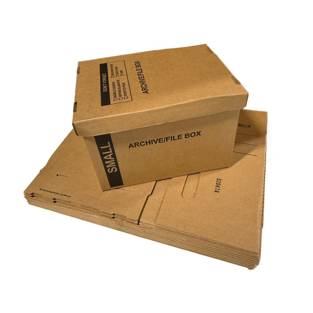 File Box For Moving Files 12 - Pack 15x12x10 Small Standard File Storage Moving Box with Lid Let ...