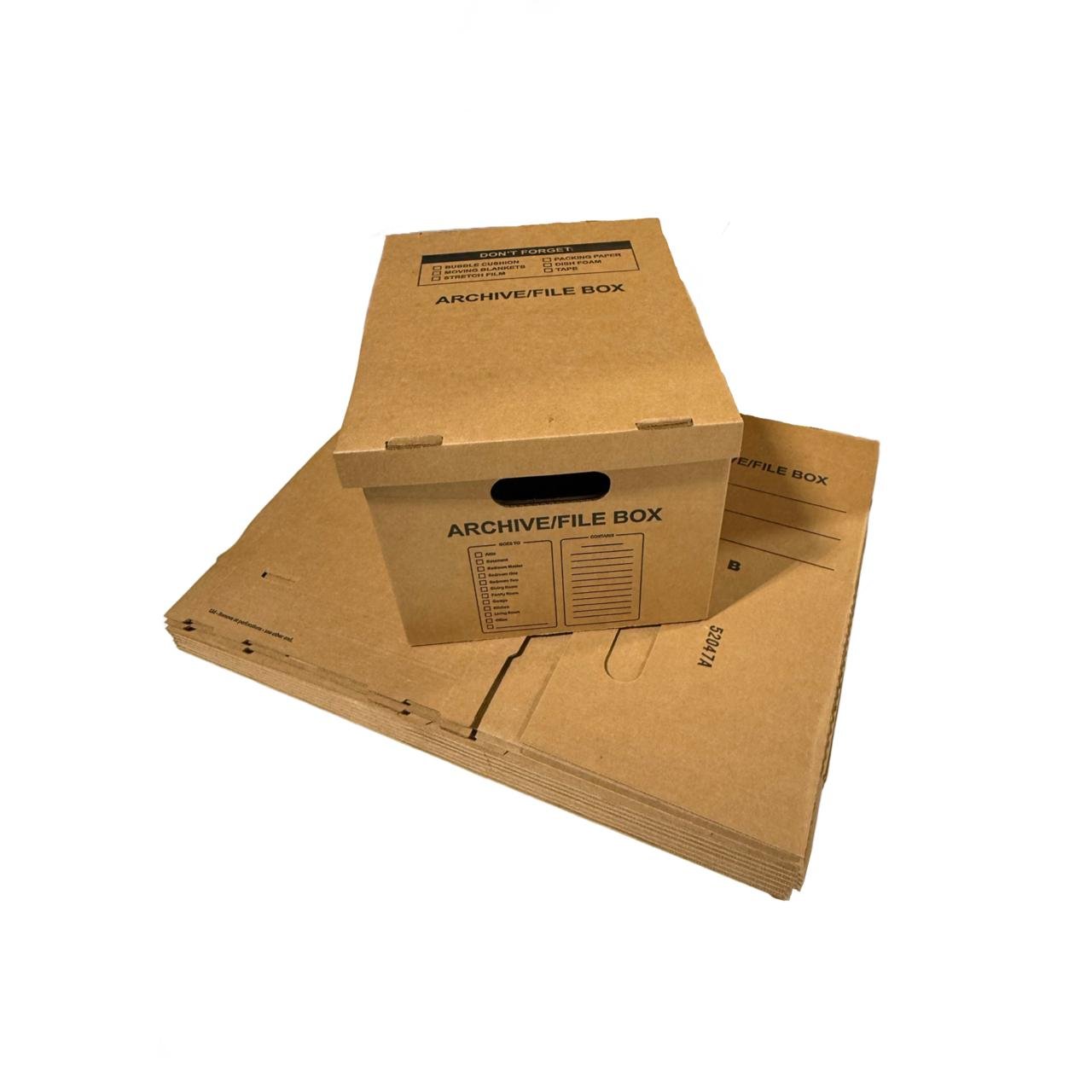 12 - Pack 15x12x10 Small Standard File Storage Moving Box with Lid Let ...